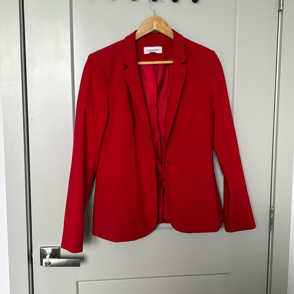 Calvin Klein vibrant red blazer